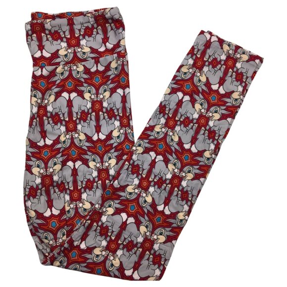 Tap Tap Rascal type Red Kaleidoscope | LuLaRoe Leggings (OS) - Picture 2 of 2